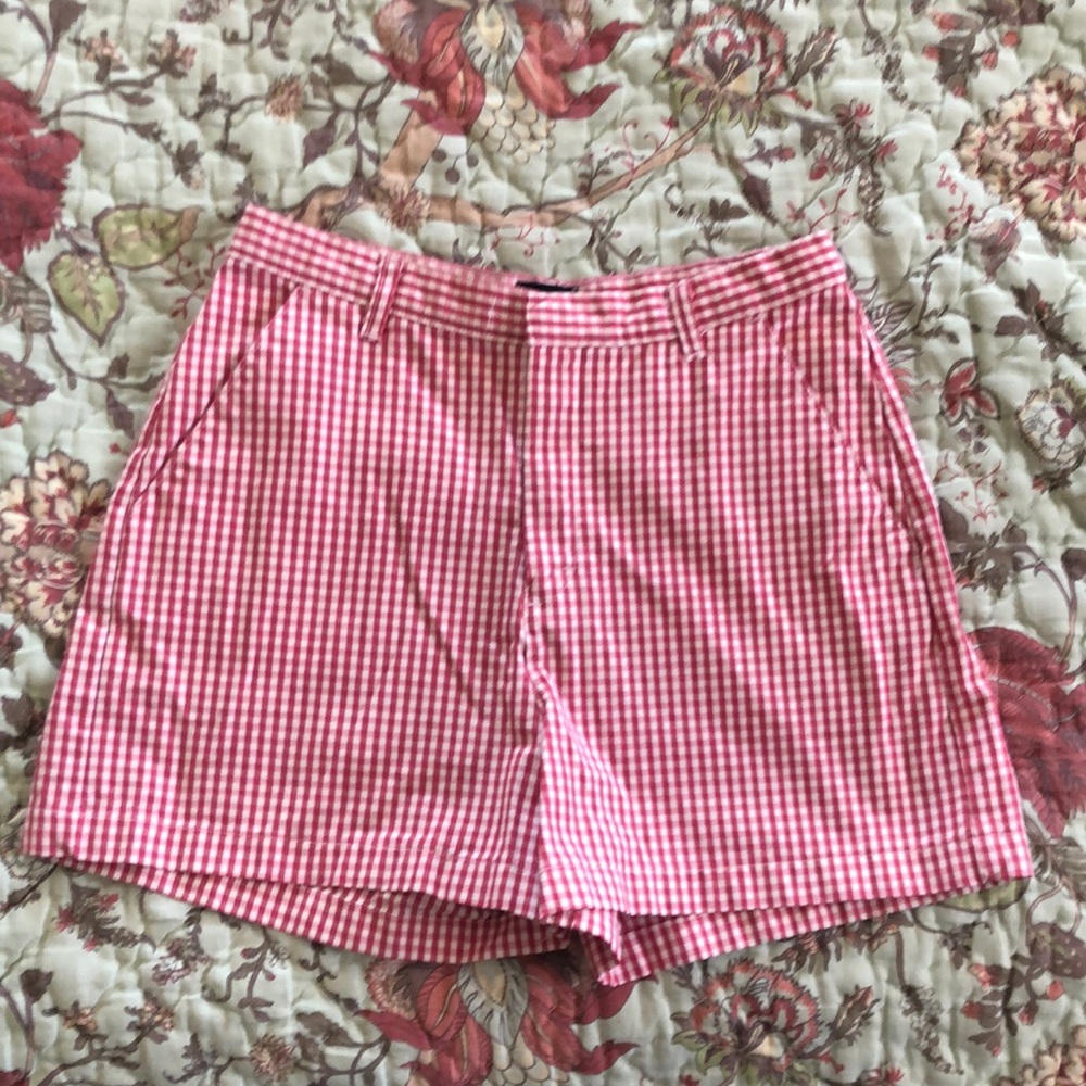 Red & white Lee gingham print shorts